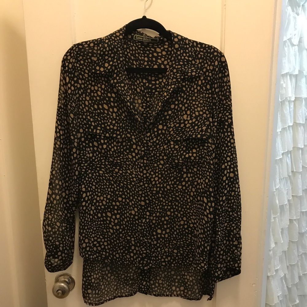 Love Stitch giraffe print button up blouse